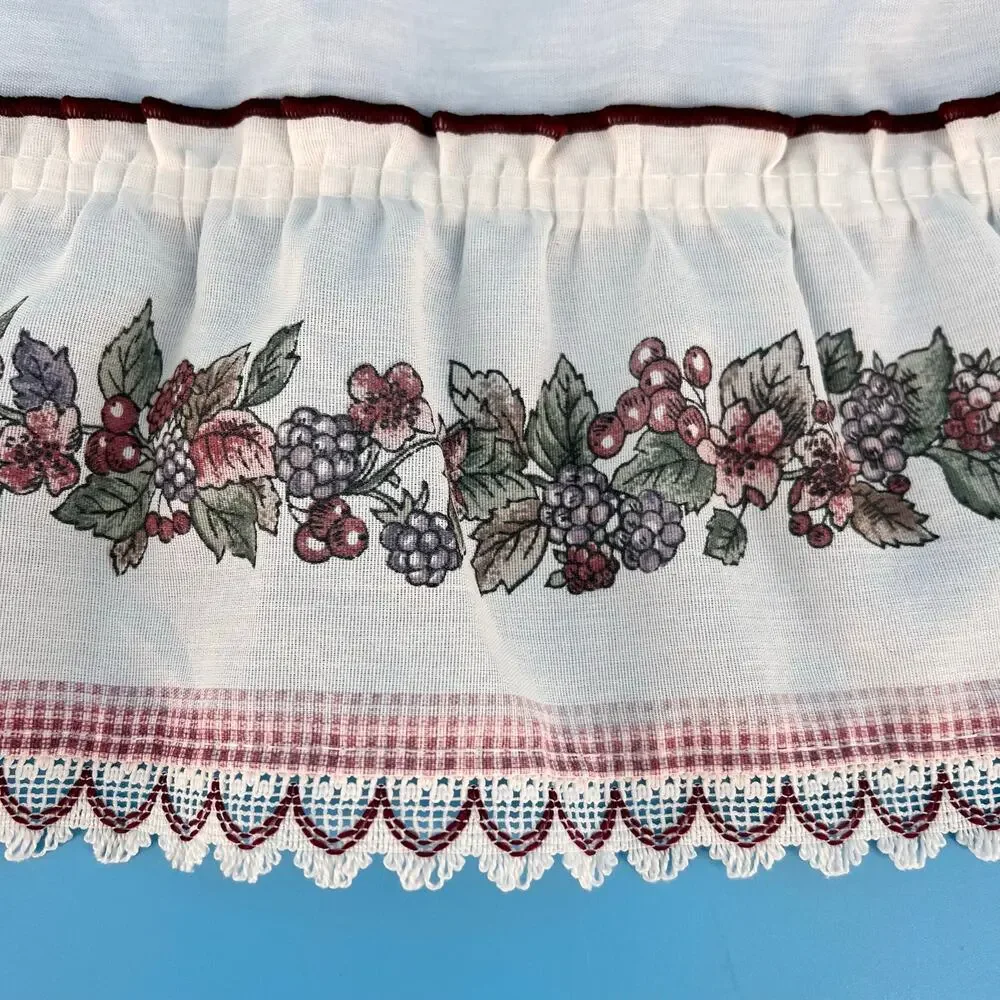 Vintage Cottagecore Kitchen Cafe Curtains 5 Piece Set